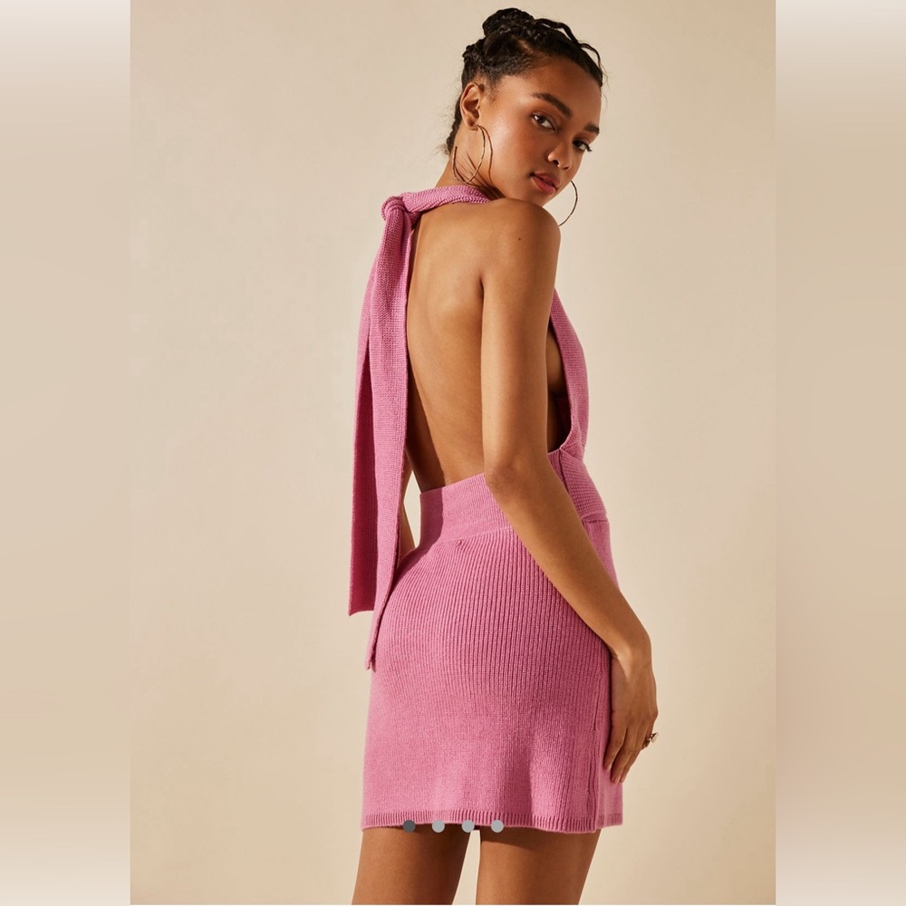 Free People Orchid Pink Women’s Large Convertible Low Back Mini Dress NWT - Picture 3 of 10